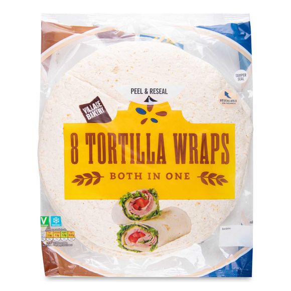 Both In One Tortilla Wraps 8x62g Village Bakery